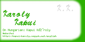 karoly kapui business card